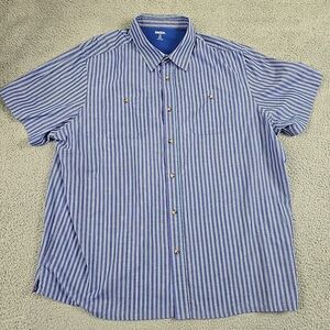 KingSize Shirt Mens 3XL Big‎ Stripe Short Sleeve Button Down